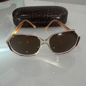 Balenciaga Vintage Gold and Brown Sunglasses
